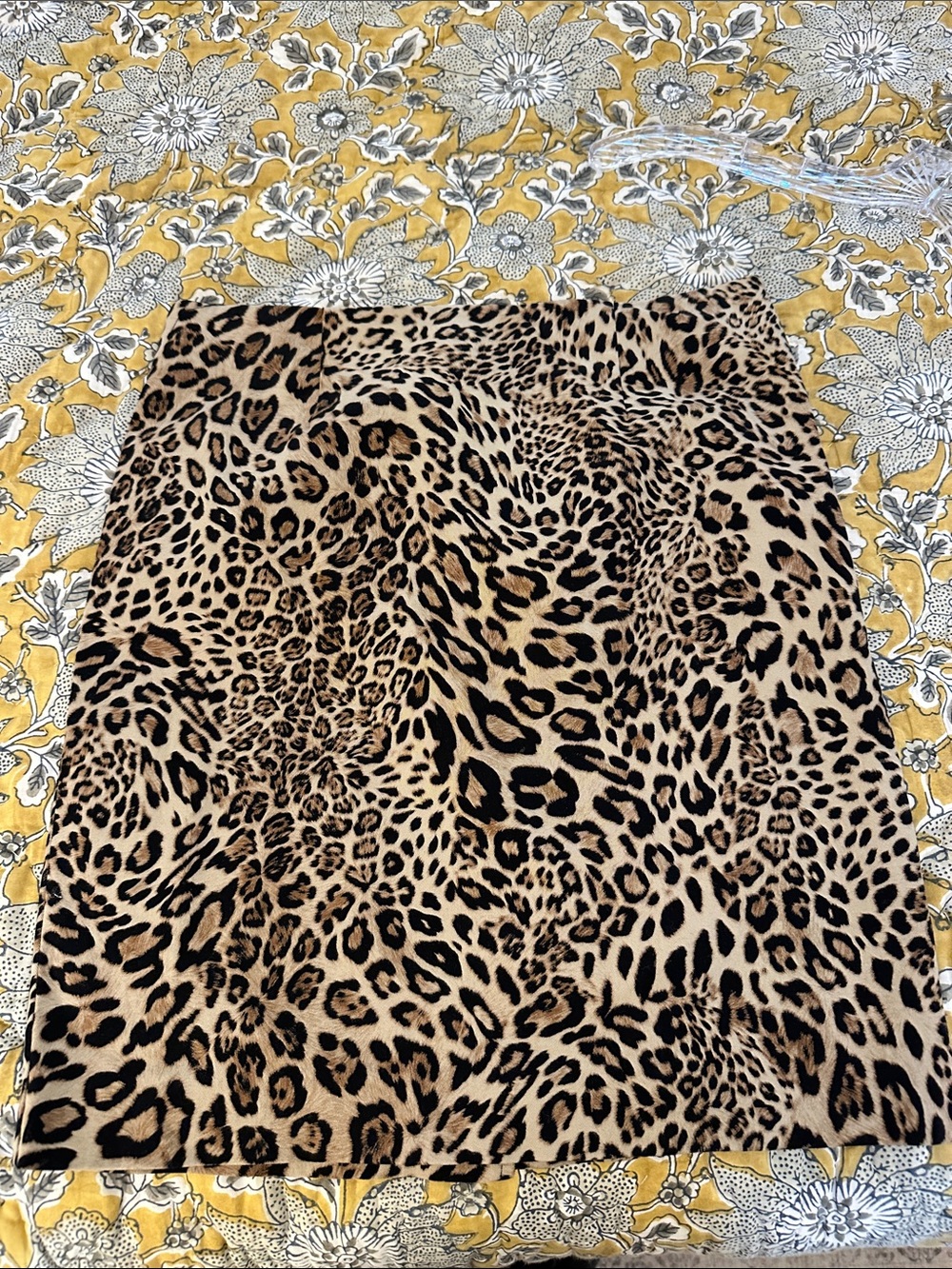Elliott Lauren Leopard Print Mini Skirt in Tan and Black